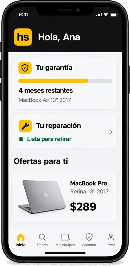 Así se verá la app de Hacker Squad: tu garantía, tu reparación y ofertas